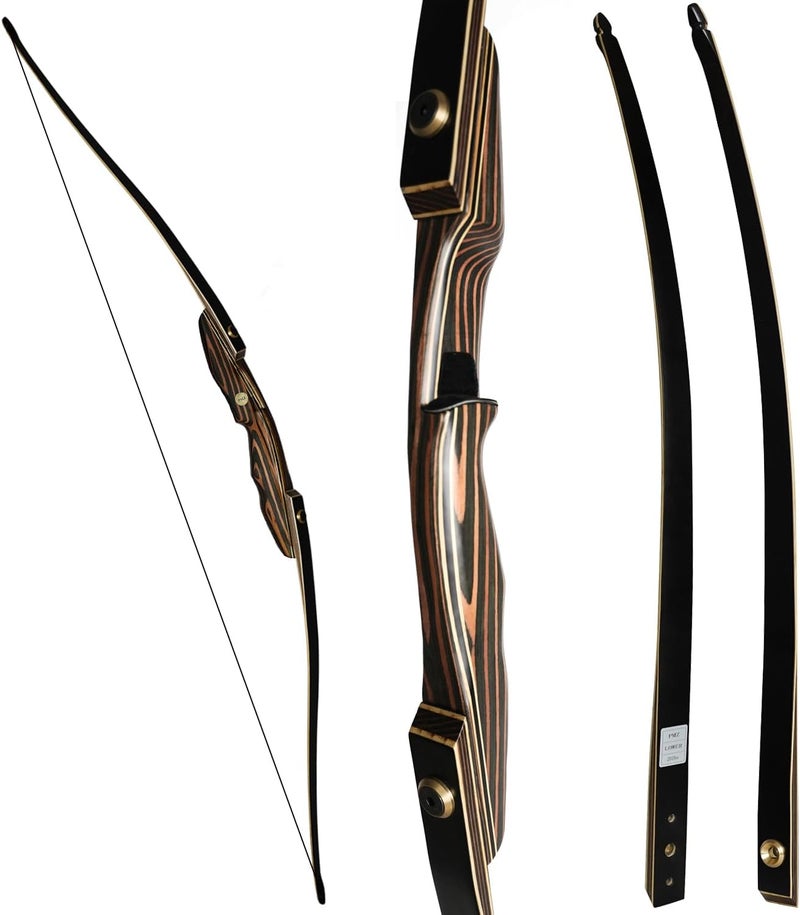 PMZ Archery Longbow, 65'' Wooden Takedown Professional Longbow for Hunting, Right Hand Traditional Bow for Adults Beginners to Advanced Outdoor Practice - Image 1